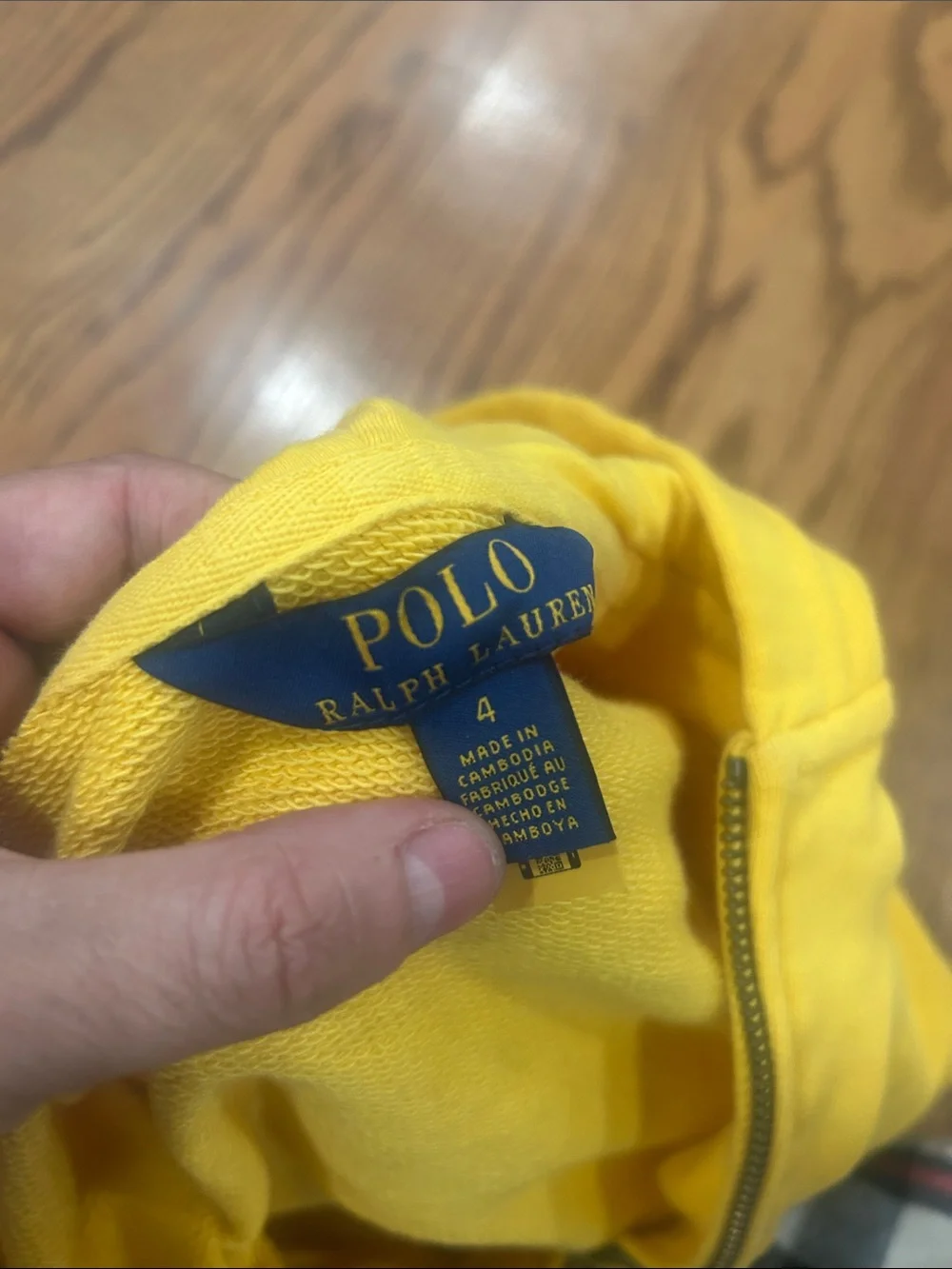Ralph Lauren Bright Yellow Kids Zip Hoodie with Polo Logo